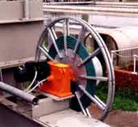 motor operated reeling drum for sewage works